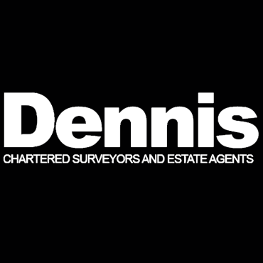Logo for Dennis Estate Agents: Bold, capitalised, white text, on a black background.