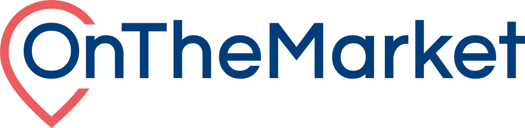 Logo for On The Market (a property portal): Dark blue text, on a white background.