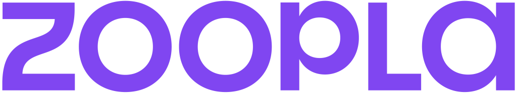 Logo for Zoopla (a property portal): Bold, purple text, on a white background.